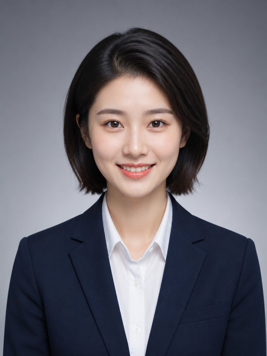 藏青西装女士职业照模板封面
