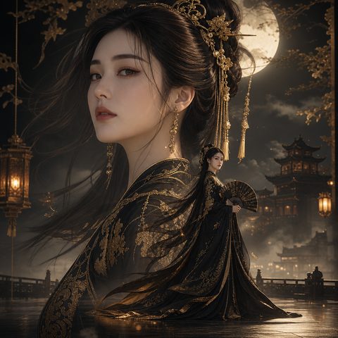墨羽宫灯模板封面